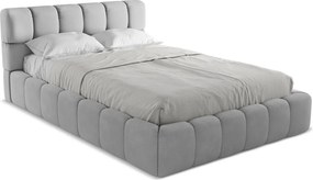 Łóżko 160 x 228 - z tkaniny szenilowej - jasny szary - NALU