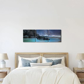 Obraz plaży (z zegarem) (90x30 cm)