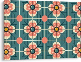 Obraz - Retro wzór z kwiatami (70x50 cm)