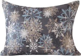 Poszewka na poduszkę z mikrofibry SNOWFLAKE 50x70 cm, niebieskoszara