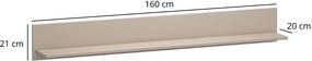 Minimalistyczna półka ścienna taupe M9-H30