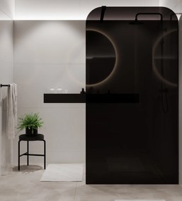 Ścianka prysznicowa WALK IN FIX czarna 8 mm MOLIS Black Square MASSI | różne rozmiary : Kolor profili kabiny - czarny, Szerokość ścianki - 70 cm, Typ montażu - WALK in FIX (Do ściany)