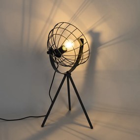 Industrialna lampa stołowa na trójnogu czarna regulowana - Hanze