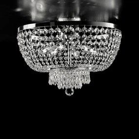 Lampa sufitowa Mozart z żelaza i chromowanego mosiądzu z kryształkami 6 świateł H.37 Ø50 BL189-PL6-CR