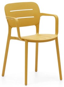Żółte plastikowe krzesło ogrodowe Morella – Kave Home