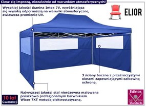 Niebieski namiot ogrodowy z oknami - Exio