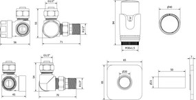 Mexen G00 zestaw termostatyczny osiowy z maskownicą S, czarny - W903-900-909-70