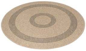 Czarno-beżowy okrągły dywan odpowiedni na zewnątrz ø 160 cm Comilla – Ayyildiz Carpets