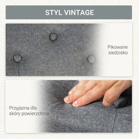 HOMCOM ławka tapicerowana z pojemnikiem na buty do przedpokoju tkanina poliestrowa drewno jasnoszary 100x40x44 cm | Aosom PL