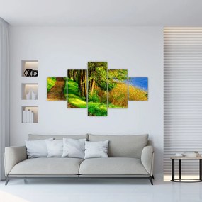 Obraz szlaku wzdłuż wody (125x70 cm)