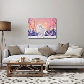 Obraz - Jednorożec w magicznym lesie (70x50 cm)