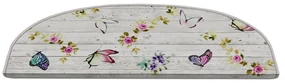 Kremowe dywaniki na schody zestaw 16 szt. 20x65 cm Butterfly Life – Vitaus