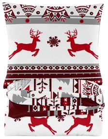 PrzytulneMieszkanie.pl PrzytulneMieszkanie.pl Pościel z mikrofibry  JELEŃ I PŁATEK czerwona