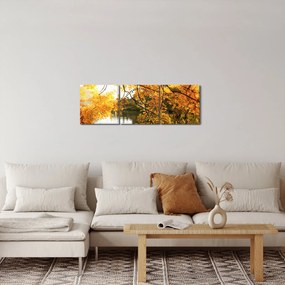 Obraz - Jesienne drzewo (z zegarem) (90x30 cm)