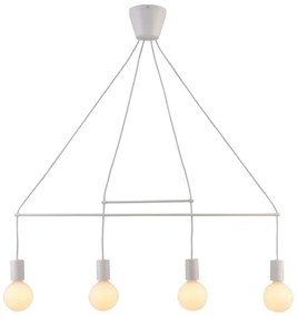 Biała industrialna lampa wisząca - 4X K167 K3-Z47