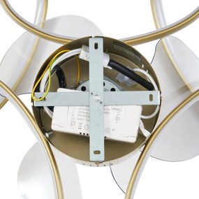 Wentylator sufitowy mosiądz 55 cm z LED z możliwością ściemniania z pilotem - Mandy