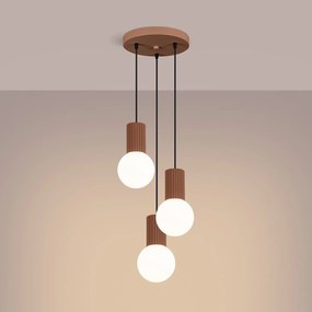 Lampa wisząca HALO 3P mocca ryflowana SOLLUX  LIGHTING