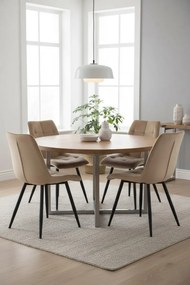 Szare welurowe krzesło do stołu H8-S14