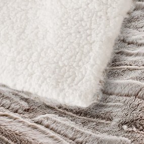 Beżowy koc z mikropluszu 180x220 cm Lynx – douceur d'intérieur