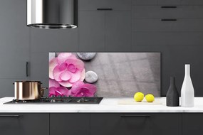 Szkło do Kuchni na Ścianę Aromatyczne Różowe Płatki