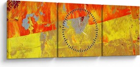 Obraz abstrakcji - malarstwo (z zegarem) (90x30 cm)