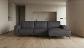 Antracytowy narożnik z imitacji skóry (prawostronny) Copenhagen – Scandic