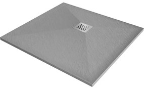 Mexen Stone+ brodzik kompozytowy kwadratowy 100 x 100 cm, szary-beton - 44611010