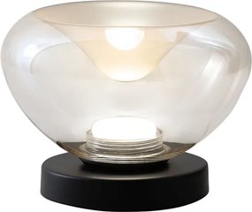 Brena - Lampa stołowa Fabas Luce w kolorze koniaku - 11W ściemnialna, sterowanie dotykowe LED - Wklęsłe szkło borokrzemianowe w kolorze koniaku