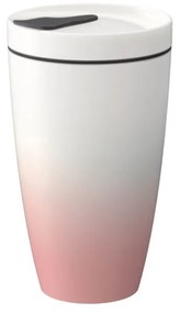 Różowo-biały porcelanowy kubek podróżny Villeroy &amp; Boch Like To Go, 350 ml