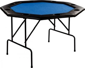 Stół do pokera 122x122x76cm, składany, niebieski