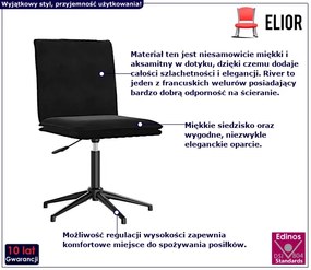 Eleganckie krzesło jadalniane czarne - Villosa