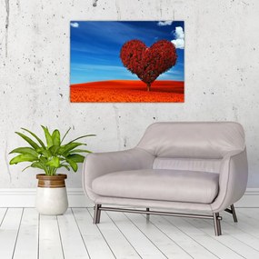 Obraz na szkle - Serce z drzewa (70x50 cm)