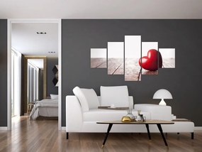 Obraz drewnianego serca (125x70 cm)