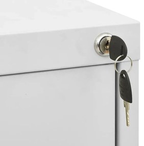 Jasnoszary zamykany kontenerek biurowy L7-B11