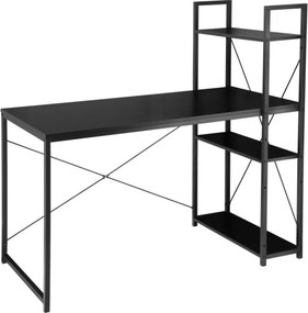 Biurko z regałem LOFTY 120x60 cm, czarne