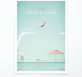 Plakat Travelposter Côte d'Azur, 30 x 40 cm