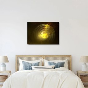 Obraz na szkle - żółta abstrakcyjna spirala (70x50 cm)