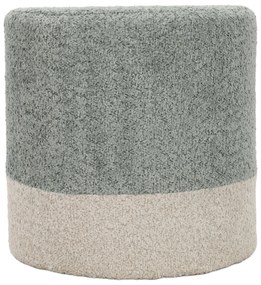 Pufa okrągła tapicerowana w dwóch kolorach boucle, Ø 35 x 34 cm