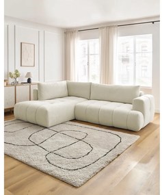 Beżowy rozkładany/ze schowkiem narożnik (lewostronny/w kształcie litery L) Fuji – Bobochic Paris