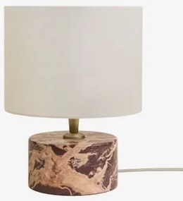 Lampa Stołowa Z Naturalnego Kamienia Orlena Czerwony Marmur Cherry Gold & Biały Ø20 Cm - ↑15 Cm Arlina - Sklum