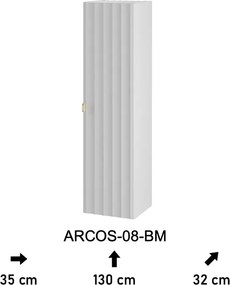 Szafka łazienkowa wisząca - słupek Arcos 08 biały mat