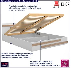 Białe łóżko ze stelażem i materacem 140x200 cm - Alevri 4X