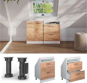 Szafka kuchenna na dach skośny złoty dąb energetyczny 60x46x81.6 r-line