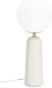 Biała metalowa lampa stołowa ze szklanym kloszem (wysokość 51 cm) Delphine – Bizzotto