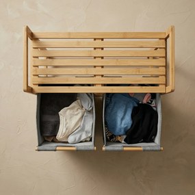 Podwójny kosz na pranie, bambusowy TELA, 70 l