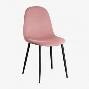 Zestaw 4 Krzeseł Jadalnianych Glamm Negro & Aksamitny Blush & Terciopelo - Sklum