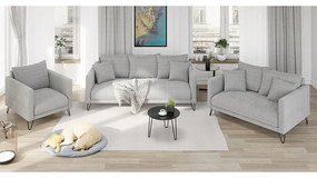 Jasnoszara sofa z tkaniny szenilowej 200 cm Freya – Ropez