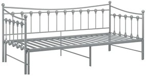 Szare rozkładane łóżko metalowe 90x200 cm - Sawga