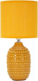 Musztardowa lampa stołowa ceramiczna z tekstylnym kloszem (wysokość 30,5 cm) Points – Mauro Ferretti
