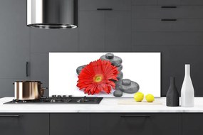 Panel Szklany Wyrazista Czerwona Gerbera